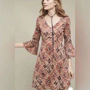 Anthropologie Maeve Erina Argyle Swing Dress